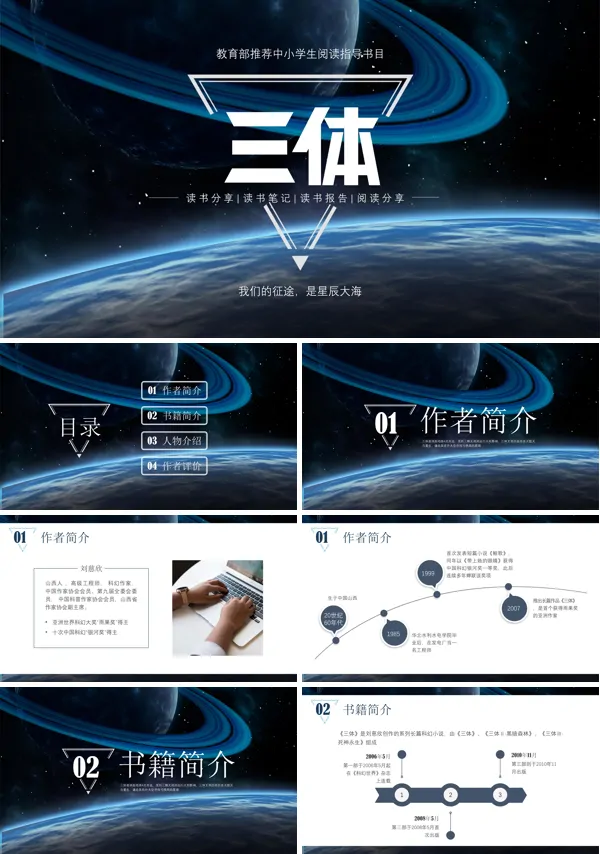 三体读书分享PPT课件模板
