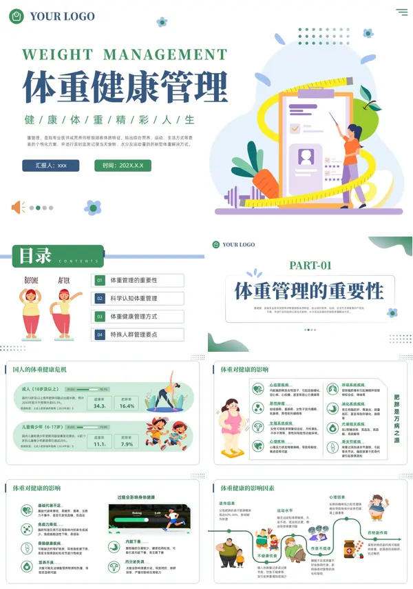 体重健康管理饮食健康ppt课件模板含讲稿