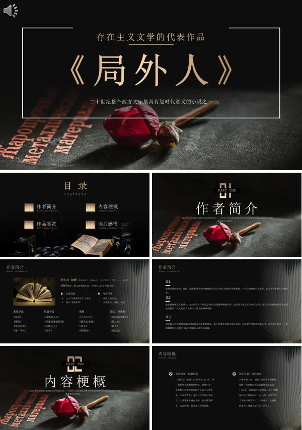 局外人读后感小说分享教育PPT课件