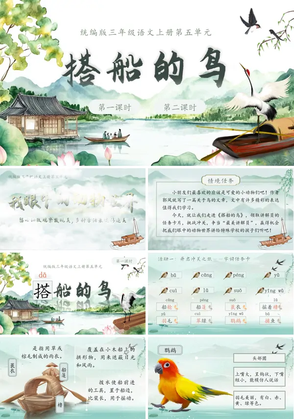 《搭船的鸟》语文三年级上册PPT课件含教案