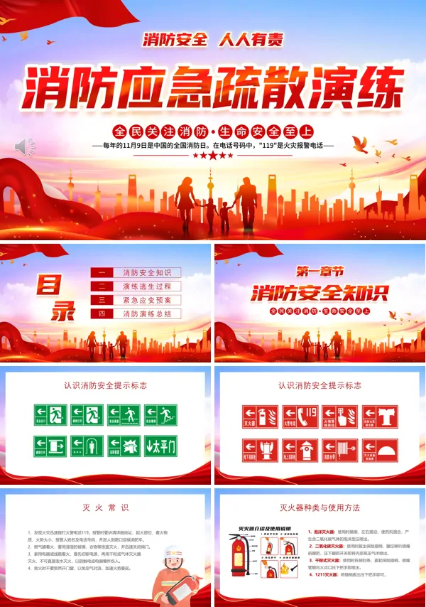 消防应急疏散演练PPT