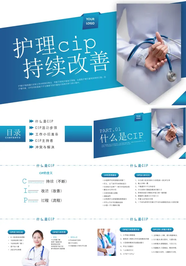 护理CIP改进项目培训课件PPT模板