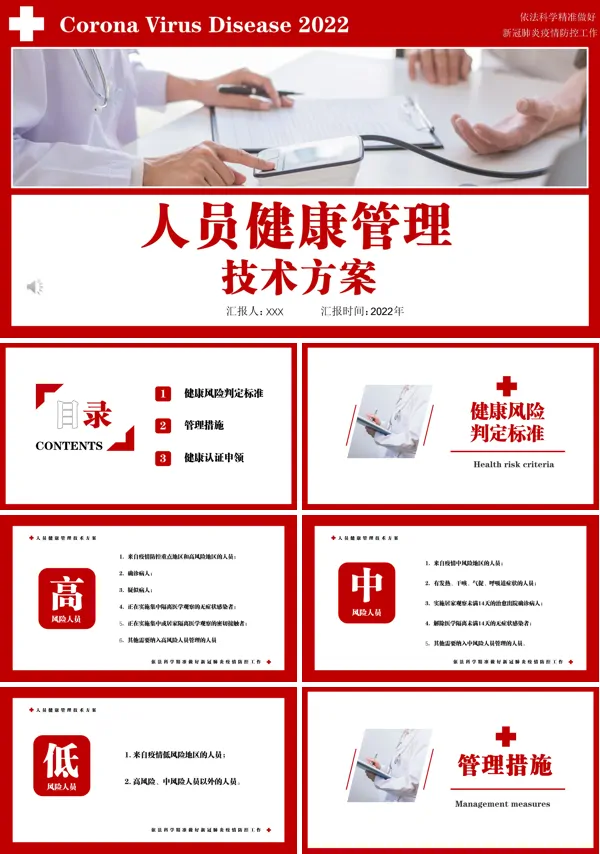 新冠疫情防控工作方案和应急处置预案PPT模板