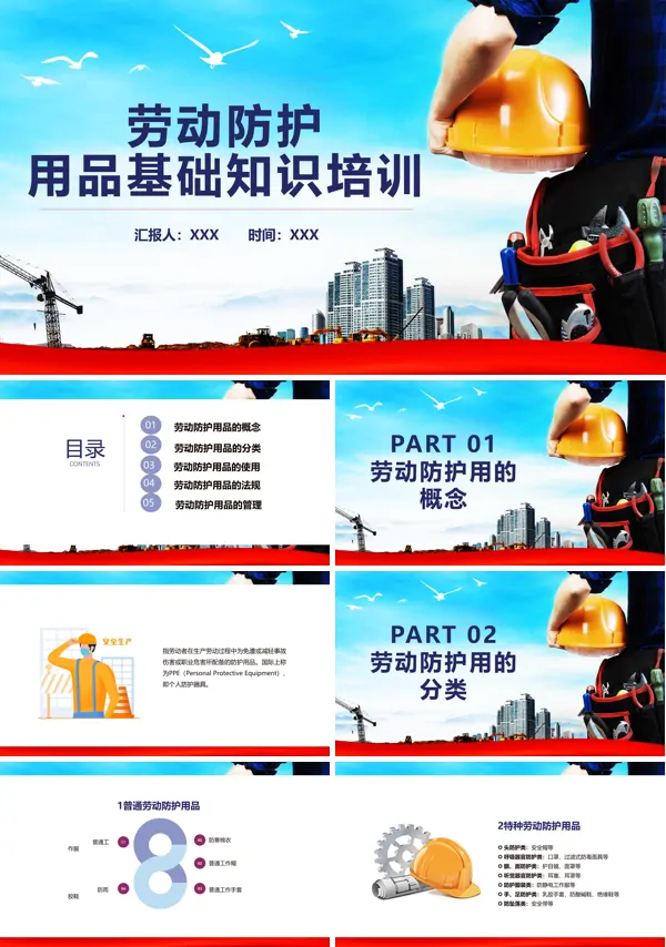 劳动防护用品知识培训课件PPT模板
