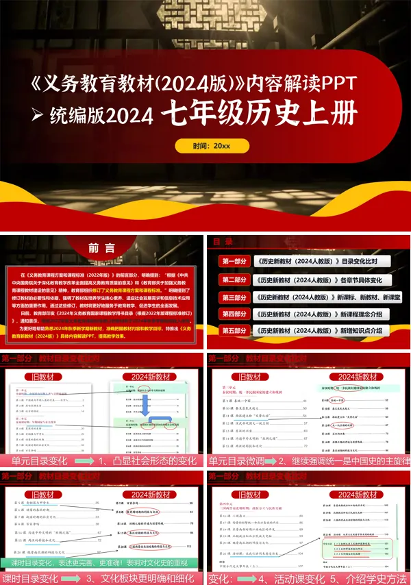 七年级历史上册（统编版2024）-【新教材解读】义务教育教材内容解读课件PPT模板含讲稿