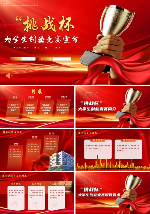 大学生创新创业竞赛挑战杯PPT