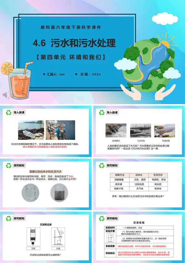 教科版六年级科学下册污水和污水处理课件PPT