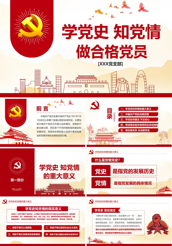 学习党史,做合格共产党员PPT