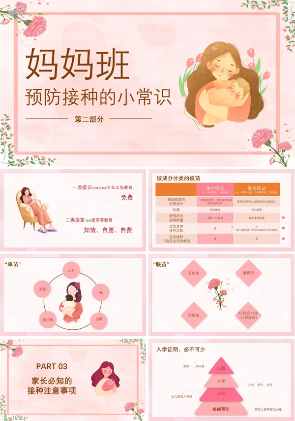 妈妈班预防接种的小常识全国儿童预防接种知识宣传PPT课件