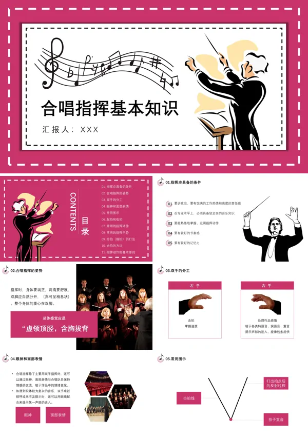 合唱指挥的基本知识课件PPT模板