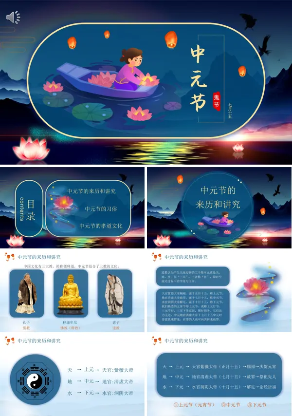 中元节中国传统节日介绍PPT课件