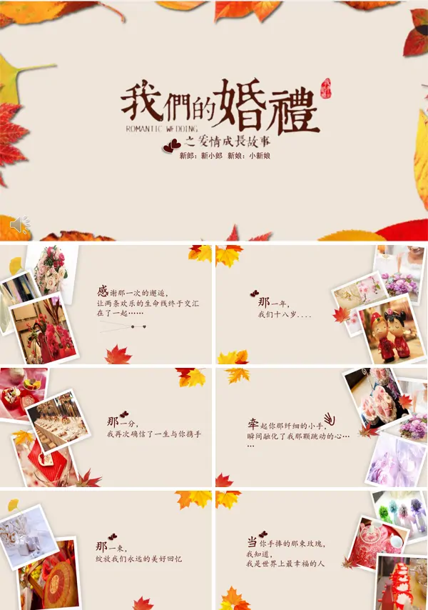我们的爱情我们的婚礼PPT浪漫相册动画模板