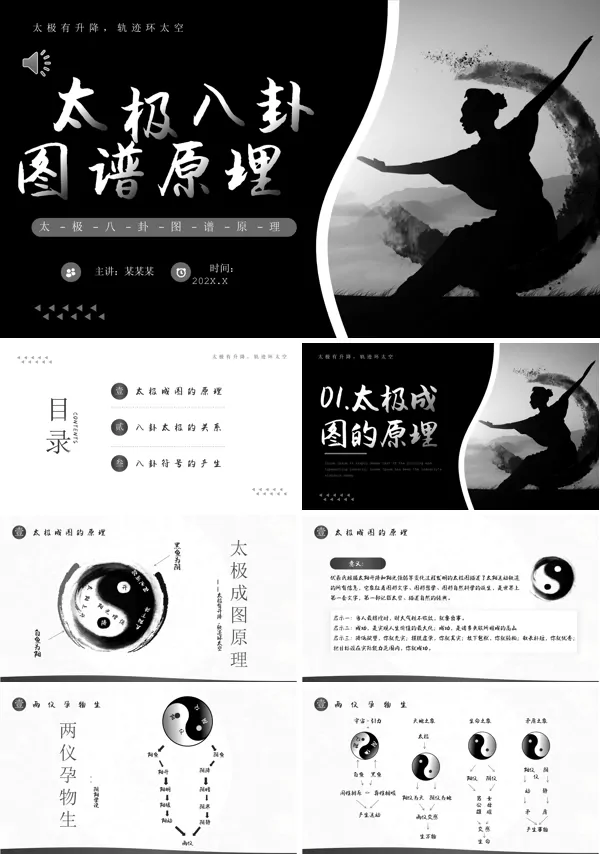 太极八卦图谱原理培训PPT模板