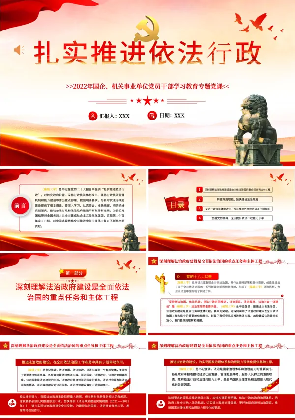 扎实推进依法行政PPT专题党课
