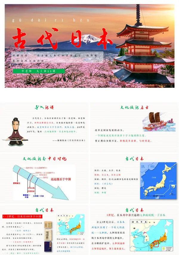 初中历史九年级上册《古代日本》PPT下载课件