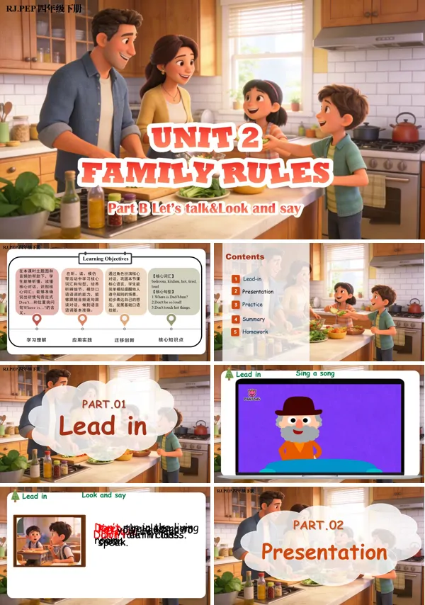 第4课时《Unit 2 Part B Let’s talk&Look and say》英语人教PEP四年级下册ppt课件（教案）