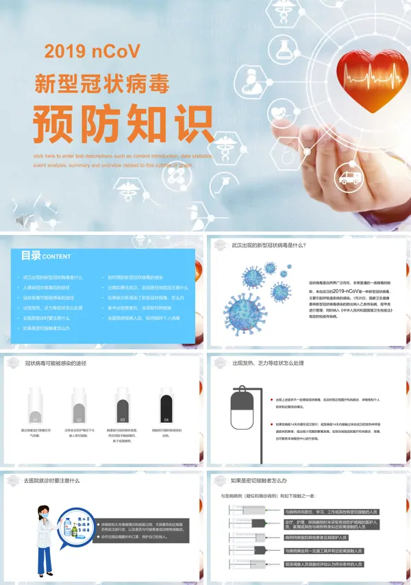 新型冠状病毒预防知识PPT课件