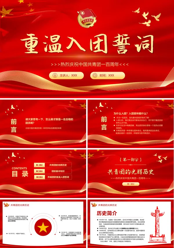 重温入团誓词ppt内容