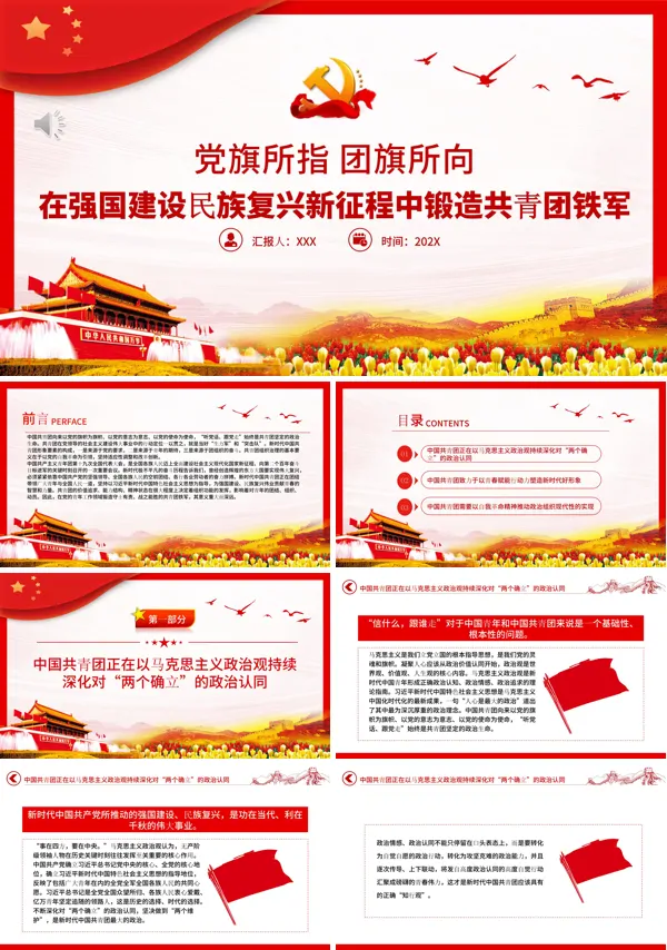 党旗所指团旗所向在强国建设民族复兴新征程中锻造共青团铁军PPT专题党课