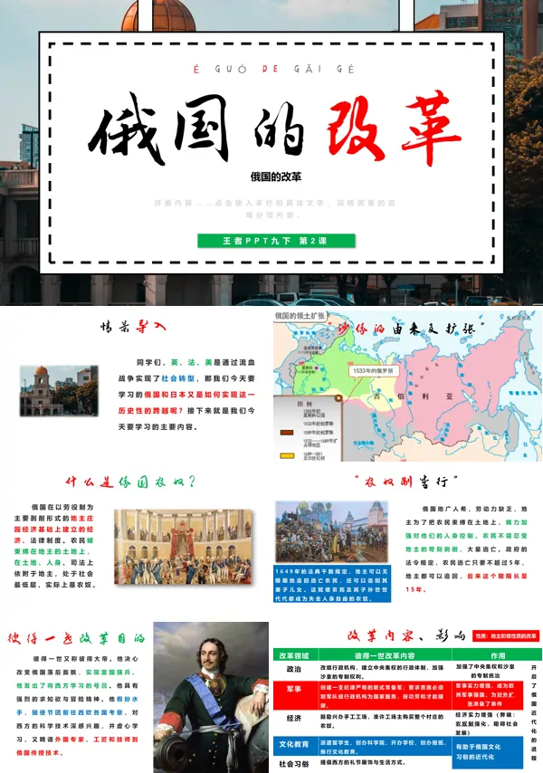 历史九年级下册《俄国的改革》PPT课件
