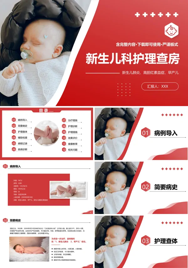 新生儿科护理查房课件PPT模板