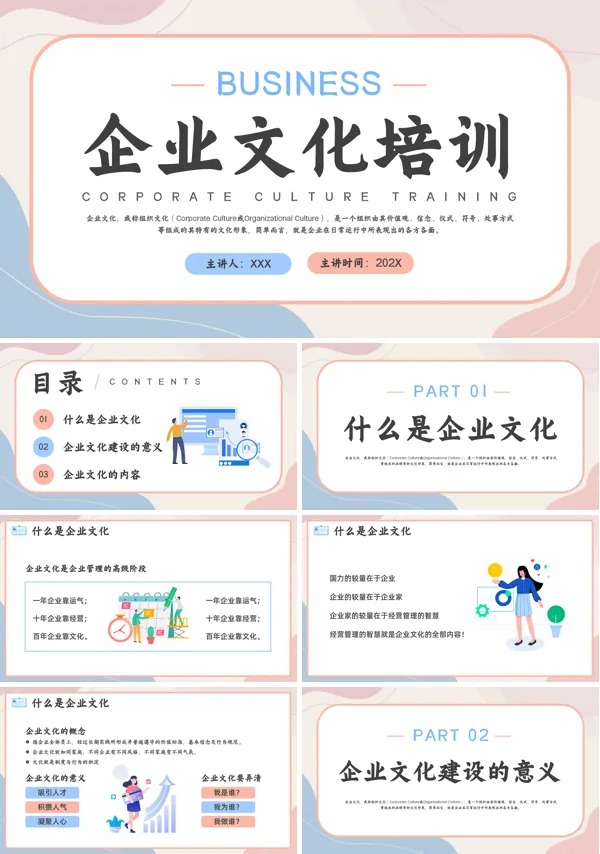 企业文化培训内容完整PPT模板