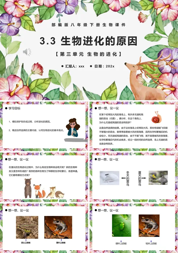 生物进化的原因课件PPT模板