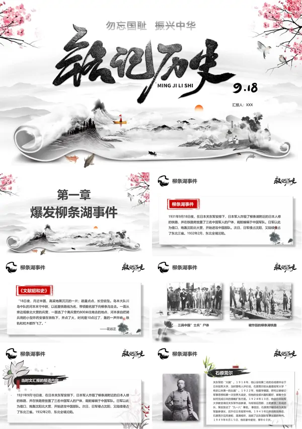 勿忘国耻铭记历史PPT