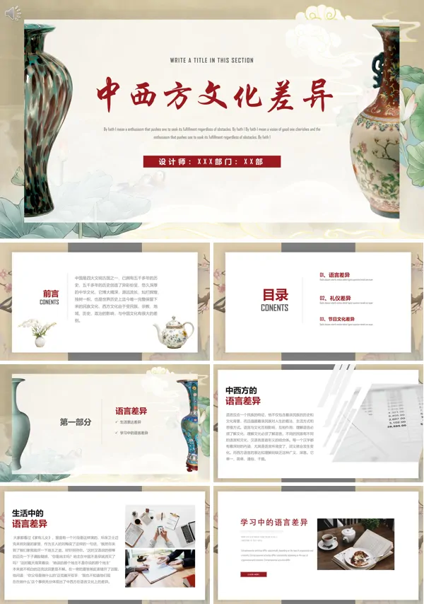 中西方文化差异知识PPT课件免费下载