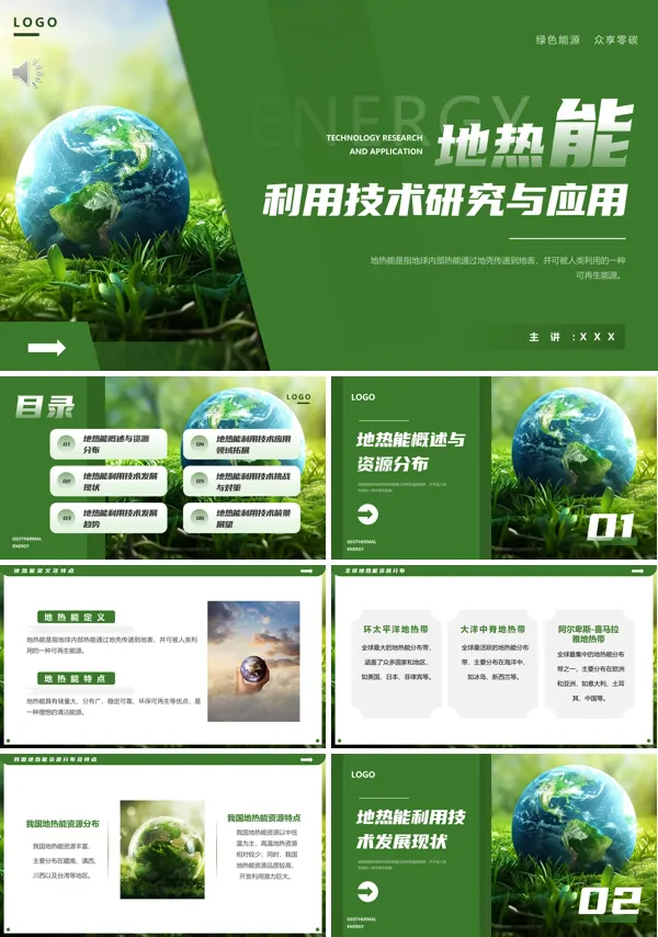 地热能利用技术研究与应用知识科普主题宣传教育PPT课件