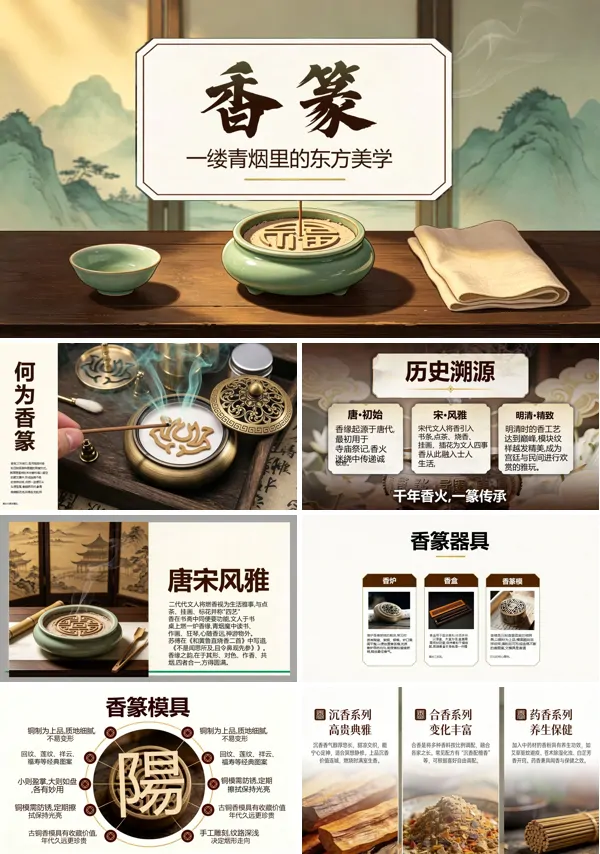 非遗香篆介绍PPT课件模板含讲稿