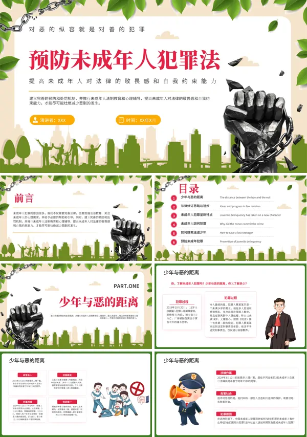 未成年人保护法预防未成年人犯罪法法律知识科普班会PPT