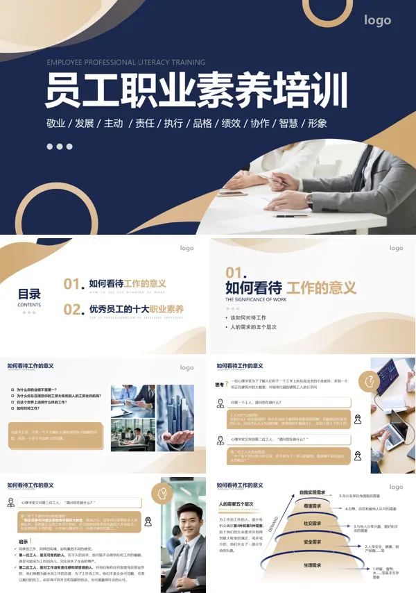 企业员工职业素养培训课件PPT模板含讲稿
