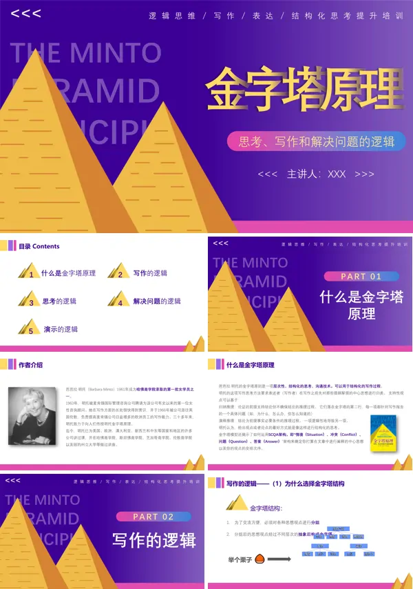 金字塔原理逻辑思维写作表达培训PPT