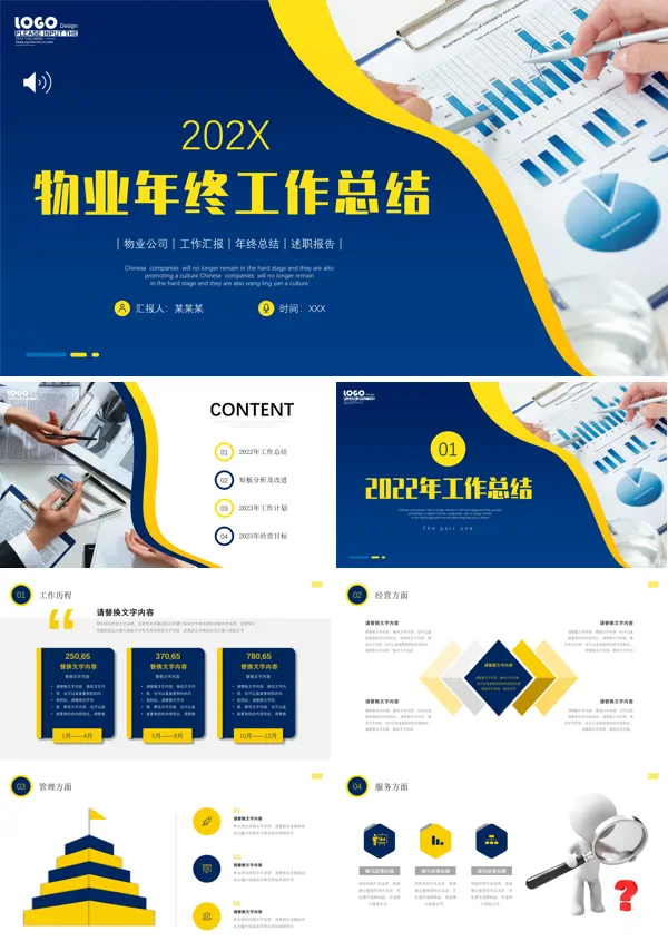 物业公司年终总结工作汇报PPT模板