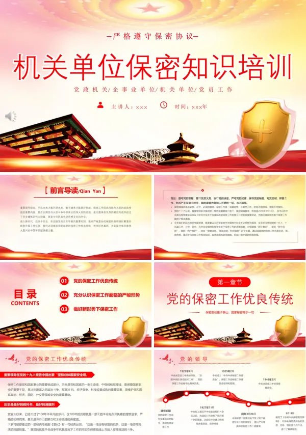 机关单位保密知识培训PPT