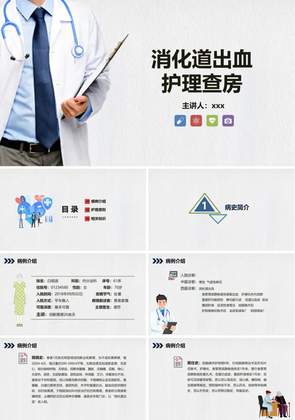 消化道出血护理查房知识教学ppt下载模板