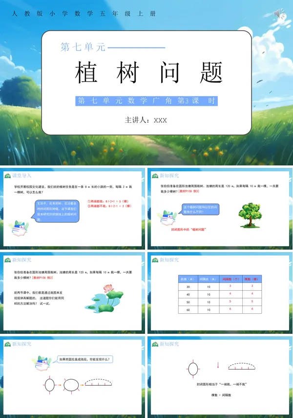 五年级数学上册植树问题PPT课件