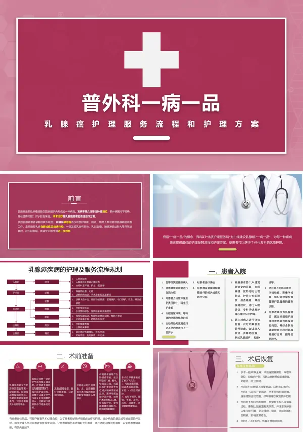 普外科一病一品乳腺癌护理服务流程和护理PPT课件