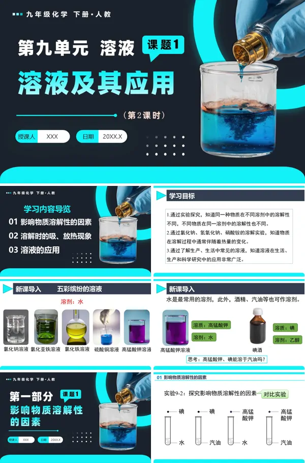 人教九年级化学下册课题1 溶液及其应用（第2课时）PPT课件含教案