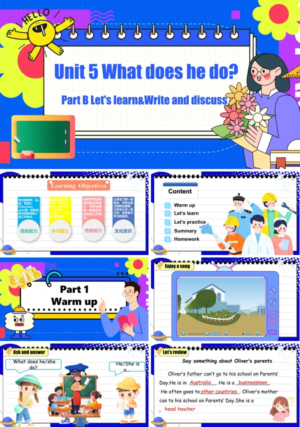 人教六年级英语上册Unit5第3课时Part B Let's learn&Write and discussPPT课件含教案