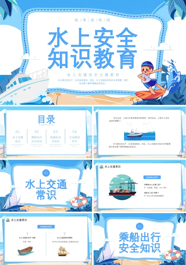 水上交通安全知识教学PPT课件免费下载