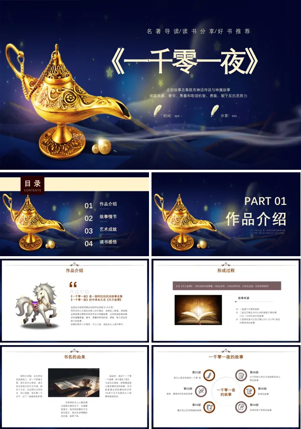 童话故事一千零一夜读书分享会好书推荐PPT