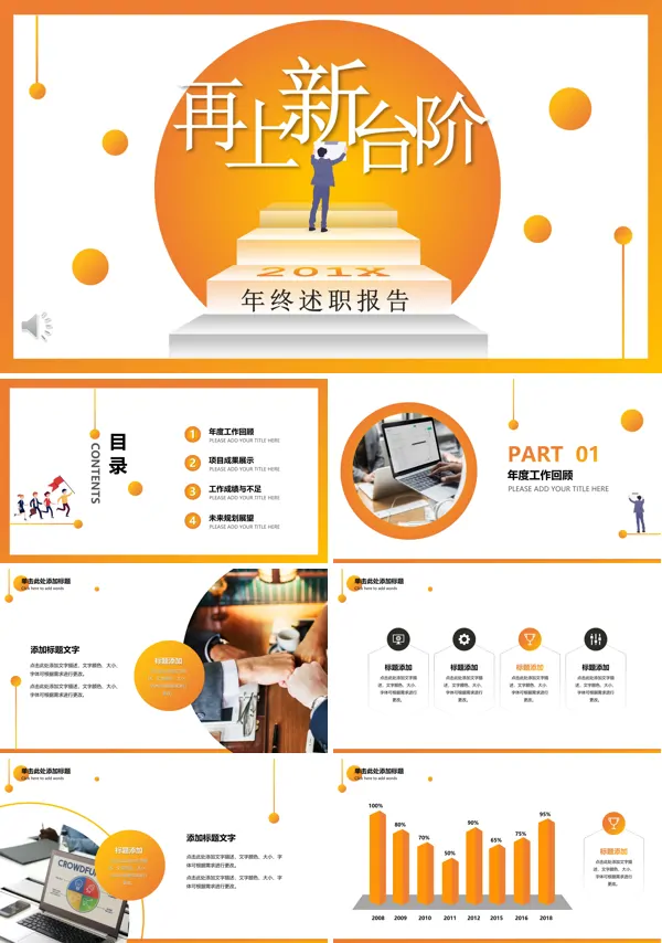 年终总结述职报告PPT模板
