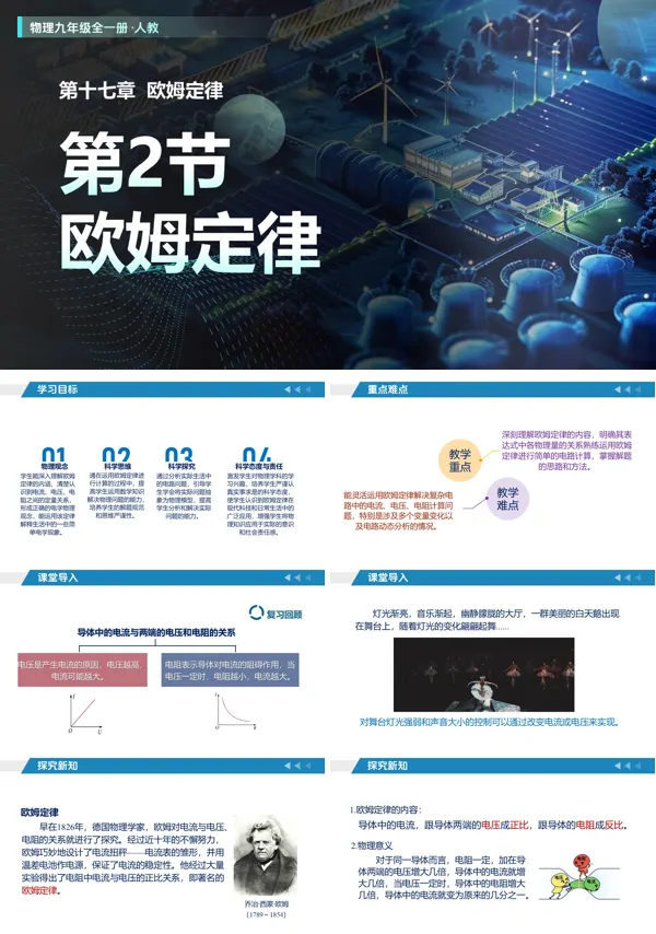 物理人教九年级全一册 第17章 欧姆定律 第2节 欧姆定律（教学课件）ppt课件含教案