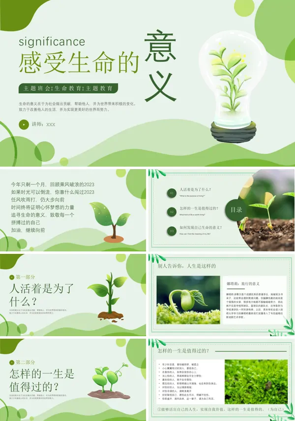 生命教育感受生命的意义PPT课件