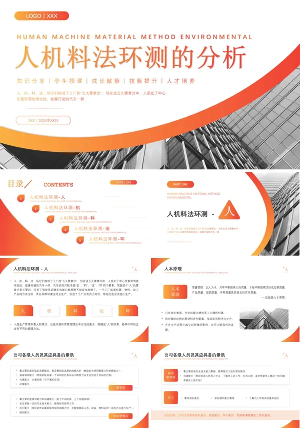 人机料法环测的分析培训PPT模板