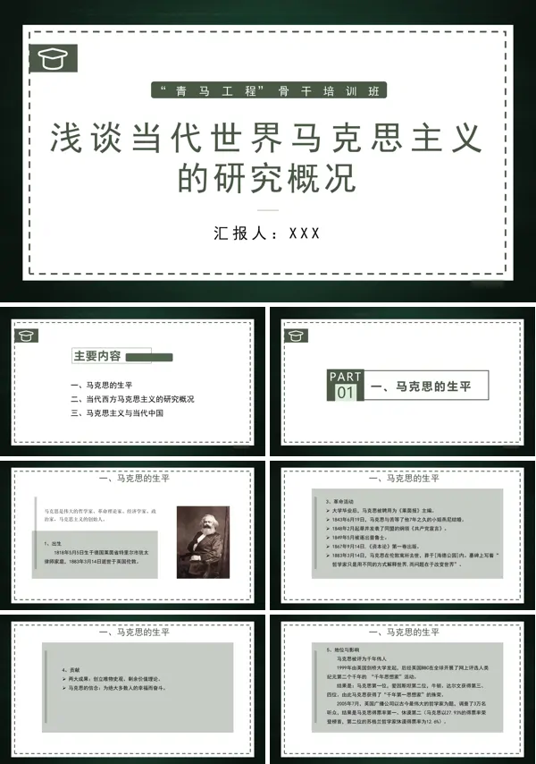 浅淡当代马克思主义的研究概况青马工程骨干培训课件PPT
