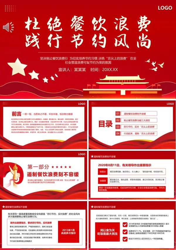 杜绝餐饮浪费践行节约风尚PPT专题课件