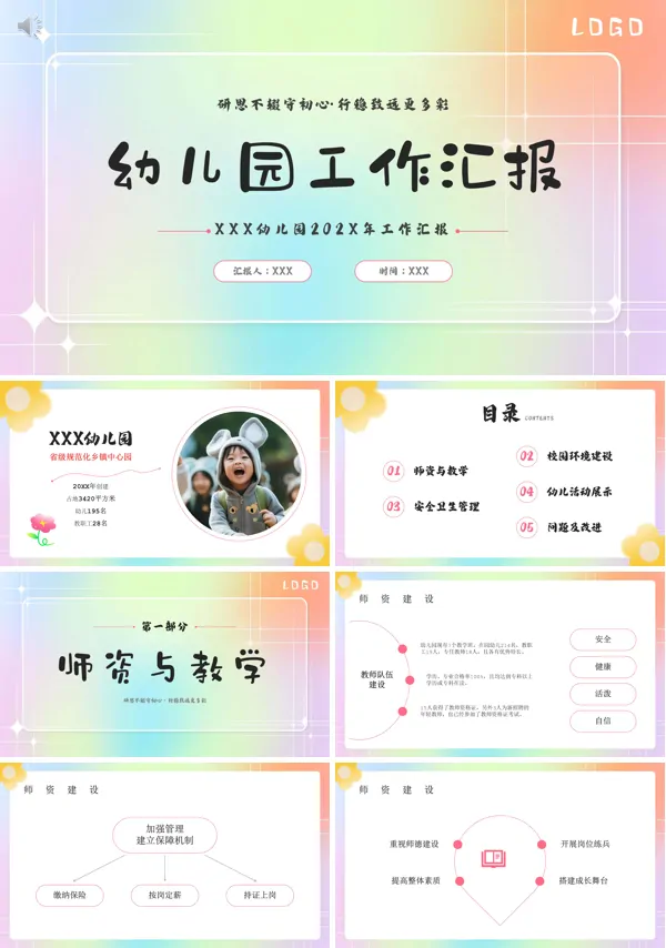 幼儿园汇报班级工作总结ppt专题模板